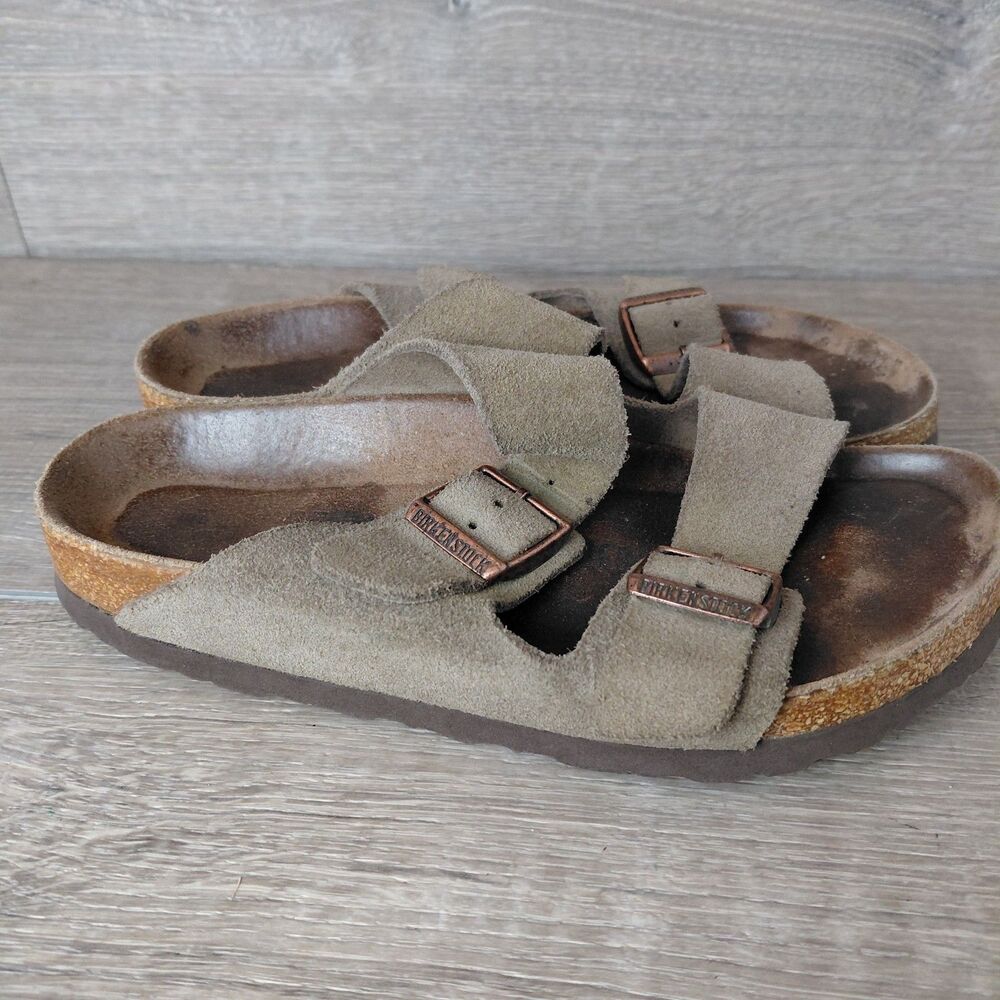Birkenstock Arizona Sandals Women Size 35 US 4.5 Brown Suede Soft Footbed Slide - Picture 6 of 11